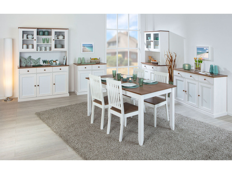 MEUBLE BAR BLANC commode buffet campagnard style en bois avec portes et