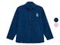 Veste polaire bleue pour enfant avec fermeture éclair et logo carré, disponible en bleu marine et rose.