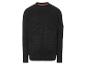 Pullover noir à manches longues avec un patch sur l'épaule.
