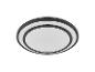 Plafonnier LED rond avec cadre noir et diffuseur blanc.