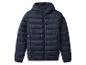 Blouson homme bleu marine rembourré à capuche.