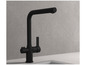 Un robinet de cuisine noir au design moderne.