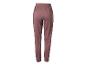 Pantalon de survêtement mauve pour femme avec taille et chevilles élastiques.