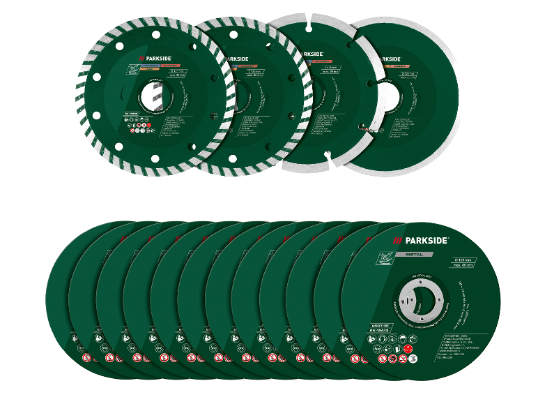 Disques de coupe diamant et métal PARKSIDE®, diamètre 125 mm.