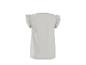 T-shirt gris clair pour femme avec manches à volants, vue de dos.