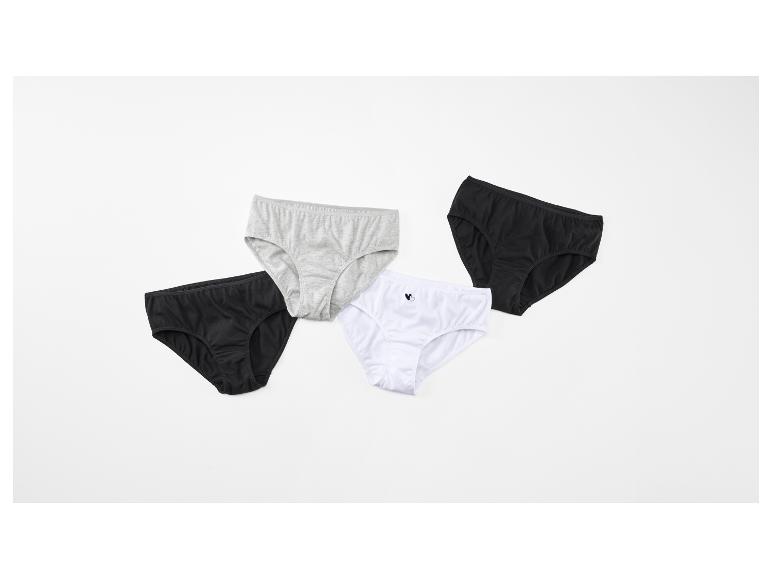 Quatre culottes pour femmes en noir, gris et blanc