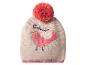 Bonnet tricoté avec pompon rose et motif d'oiseau avec le texte « Tweetheart ».