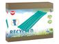 Un matelas pneumatique turquoise de Wehncke avec l'étiquette Happy People.