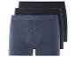 Trois paires de boxers bleus.
