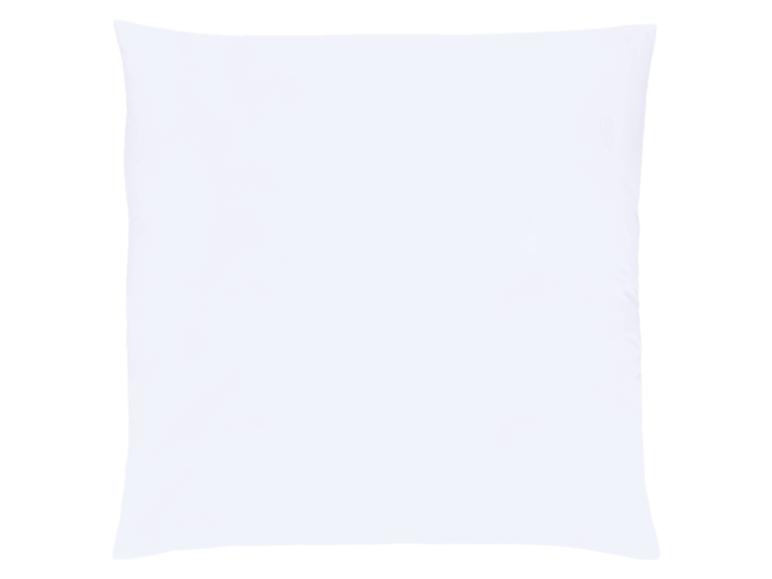 Oreiller blanc de couchage ou décoratif, de forme rectangulaire.