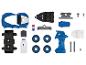 Kit de construction de voiture de police bleue et blanche avec télécommande et accessoires