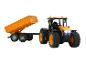 Tracteur et remorque orange, jouet télécommandé.
