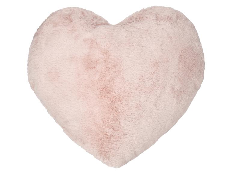 Coussin rose moelleux en forme de cœur