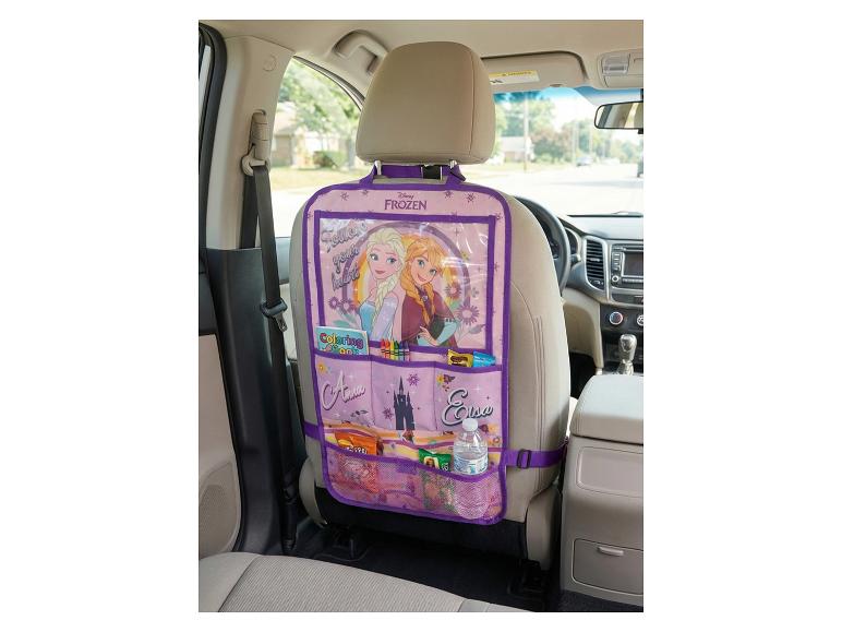 Organisateur de siège de voiture Disney La Reine des Neiges avec poches et personnages Anna et Elsa.