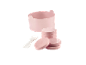 Kit de cire rose pour épilation, spatule et récipient inclus.