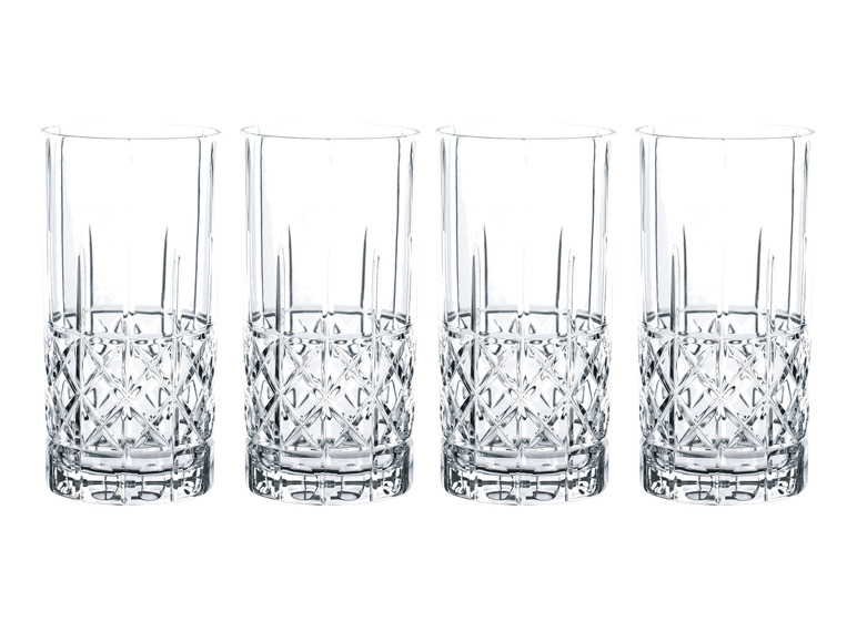 Lot De 4 Verres Long Drink 360ml Style Origami - Pour Whisky, Bière, Jus, Cocktails