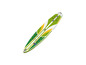 Un paddleboard gonflable vert et jaune de Mistral.