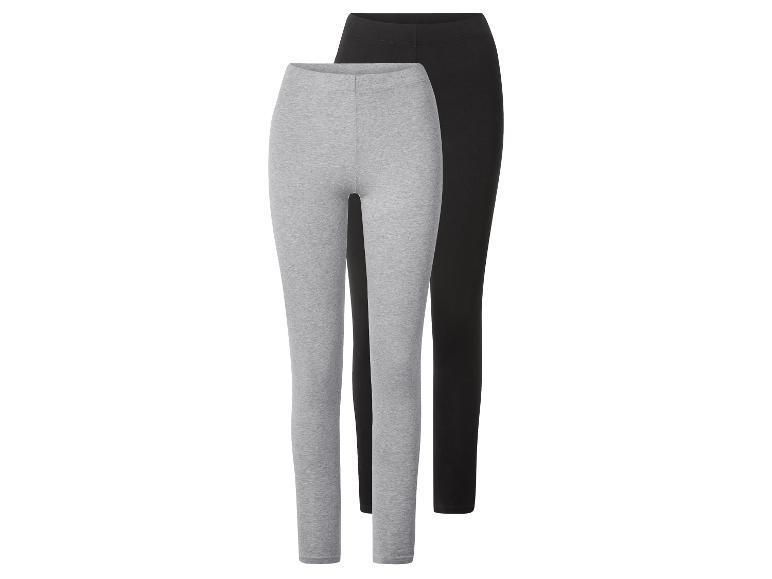 Deux paires de leggings pour femmes, un gris et un noir