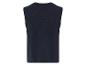 Gilet sans manches bleu marine en tricot.