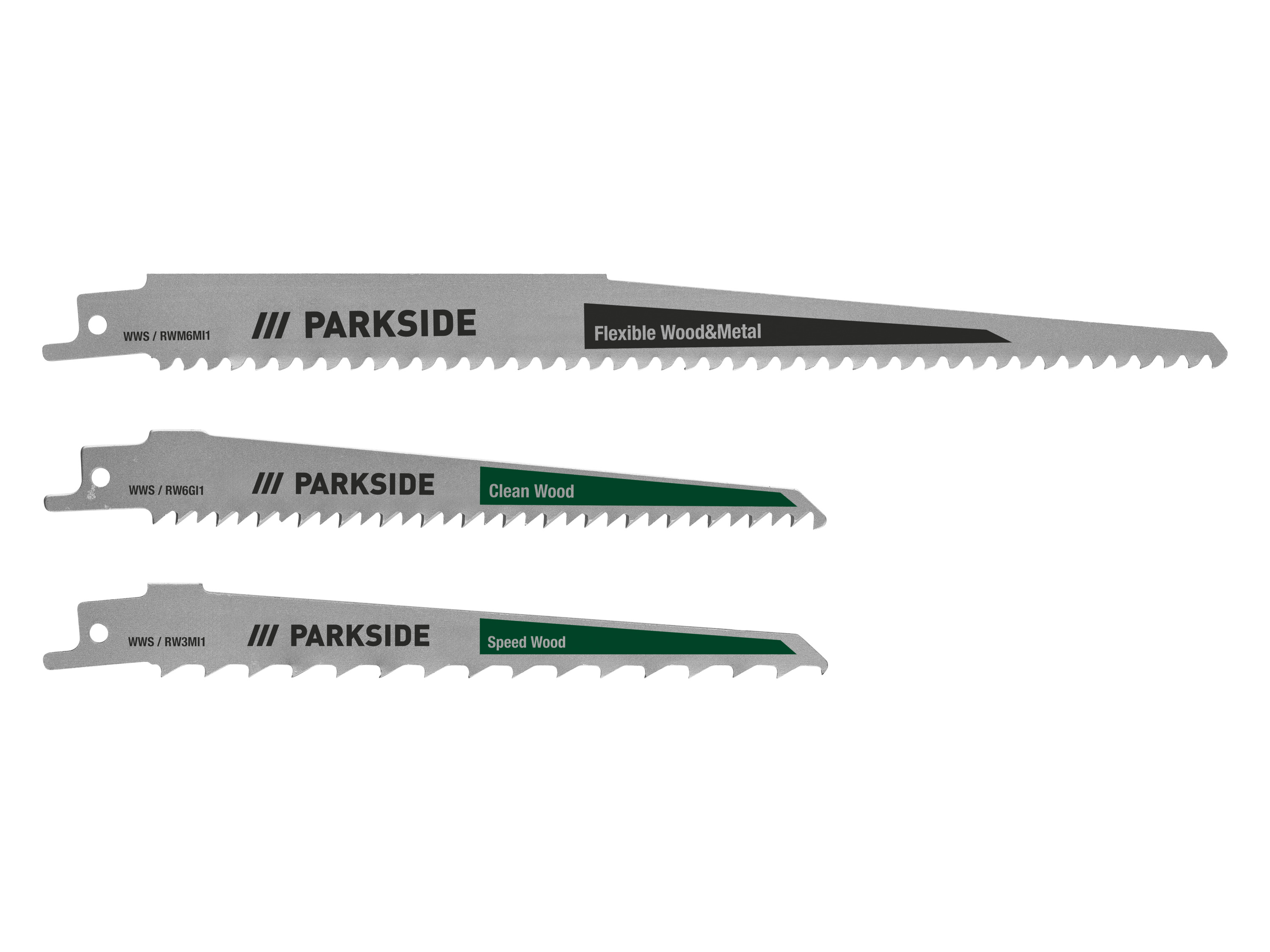 PARKSIDE® Set de 3 lames de scie sabre (bois - plastique)