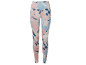 Legging de sport avec motif abstrait de coups de pinceau en rose, bleu et blanc.