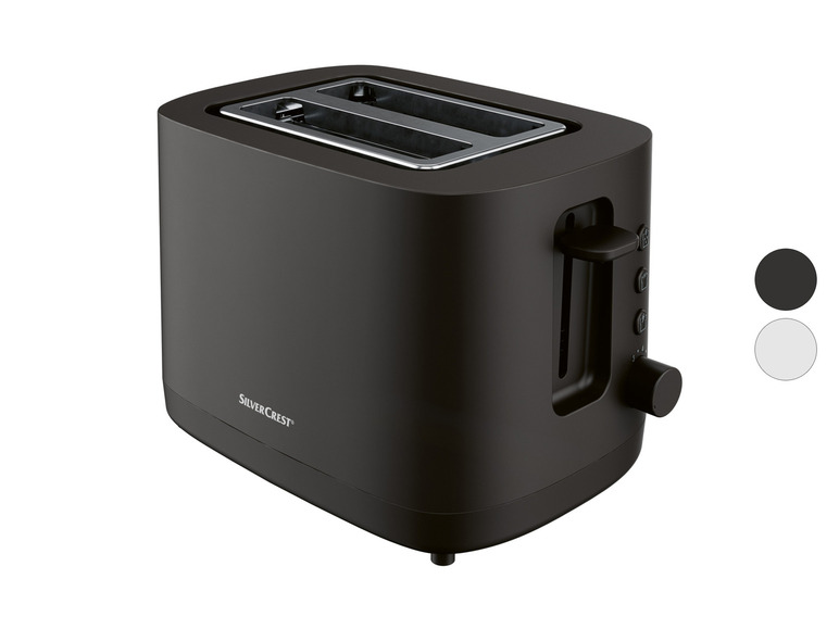 Un grille-pain noir SilverCrest à deux fentes.