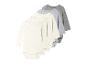 Trois packs de bodys bébé manches longues beige et gris.