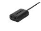 Un chargeur Tronic noir avec deux ports USB et un câble.