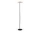 Lampadaire noir moderne avec abat-jour en tissu beige