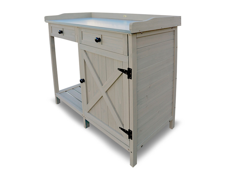 Aller en mode plein écran : HABAU Table de jardin avec armoire inférieure, 98 x 48 x 95 cm - Image 4