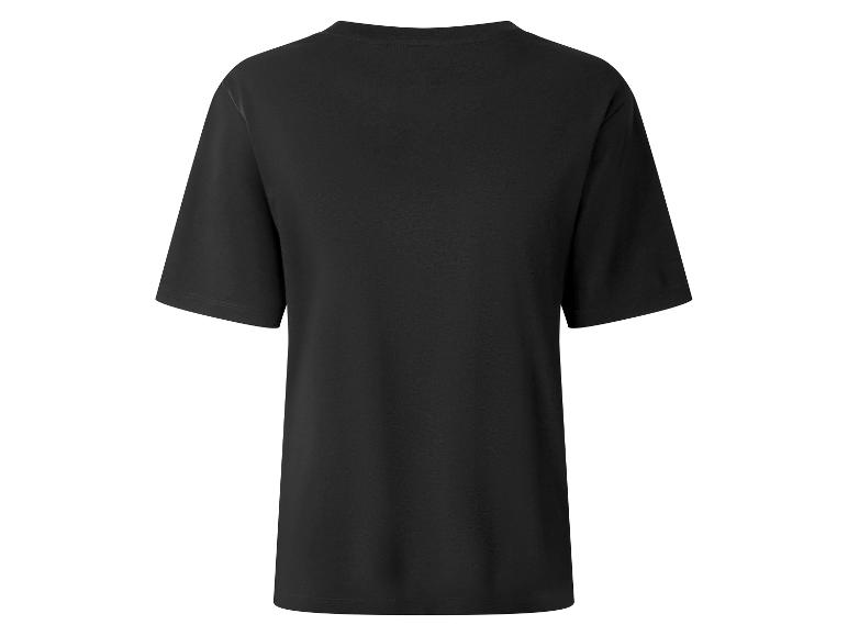 T-shirt noir à manches courtes et col rond, vue de dos