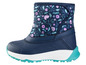Bottes d'hiver bleues à imprimé floral