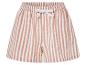 Shorts rayés rose et blanc à cordon.