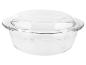 Plat en verre avec couvercle.