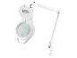 Lampe loupe LED blanche avec bras réglable, 6.3W, fabriquée 04/2024.