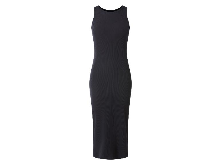 Robe midi noire côtelée sans manches