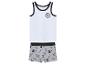 Ensemble de sous-vêtements Mickey Mouse : débardeur blanc et boxer gris.