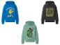 Sweats à capuche pour enfants : un bleu avec Pikachu, un vert avec Creeper et un gris avec un design Overworld.