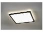 Un plafonnier carré noir avec un éclairage LED blanc.