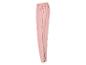 Un pantalon rose avec une taille élastique.