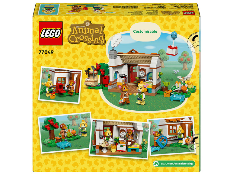 Ensemble LEGO Animal Crossing avec la maison d'Isabelle et d'autres figurines.