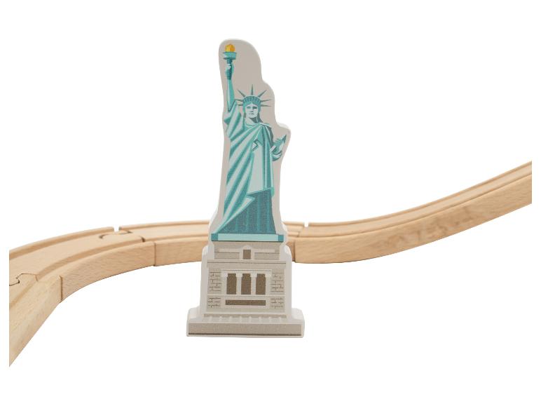 Jouet Statue de la Liberté et rail de train en bois