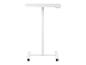 Bureau debout mobile blanc avec plateau réglable en hauteur et roulettes