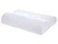 Oreiller ergonomique blanc en mousse à mémoire de forme conçu pour le soutien du cou.