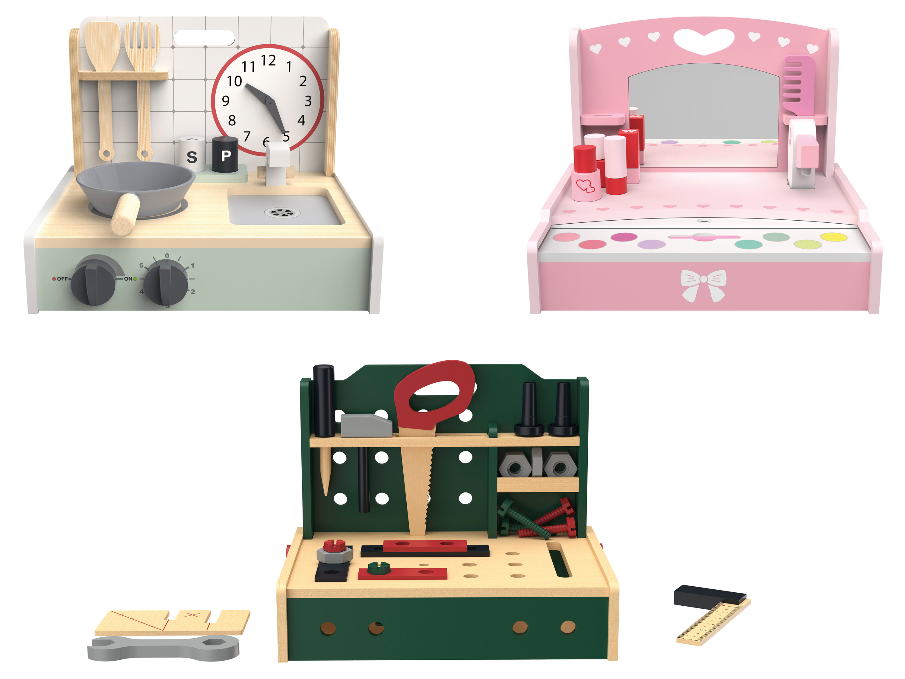 Playtive Établi, table de cuisine ou coiffeuse en bois