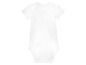 Un body blanc à manches courtes pour bébé.