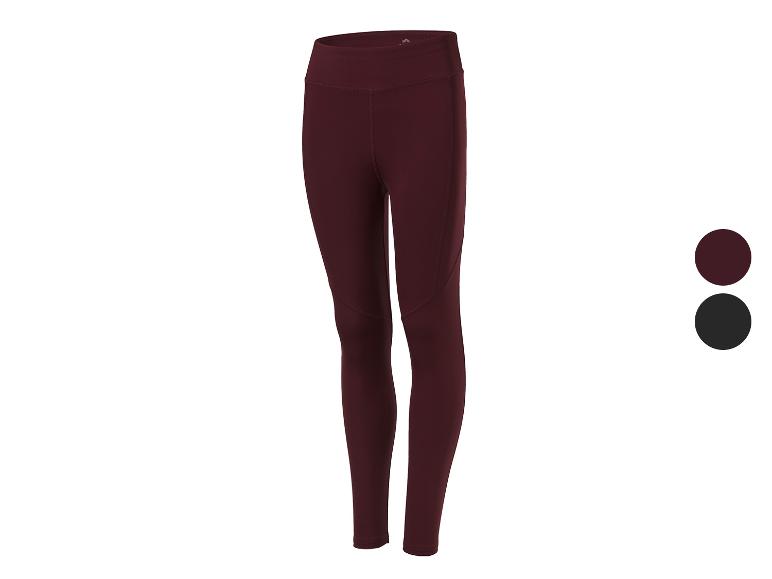 Leggings bordeaux, disponibles aussi en noir.