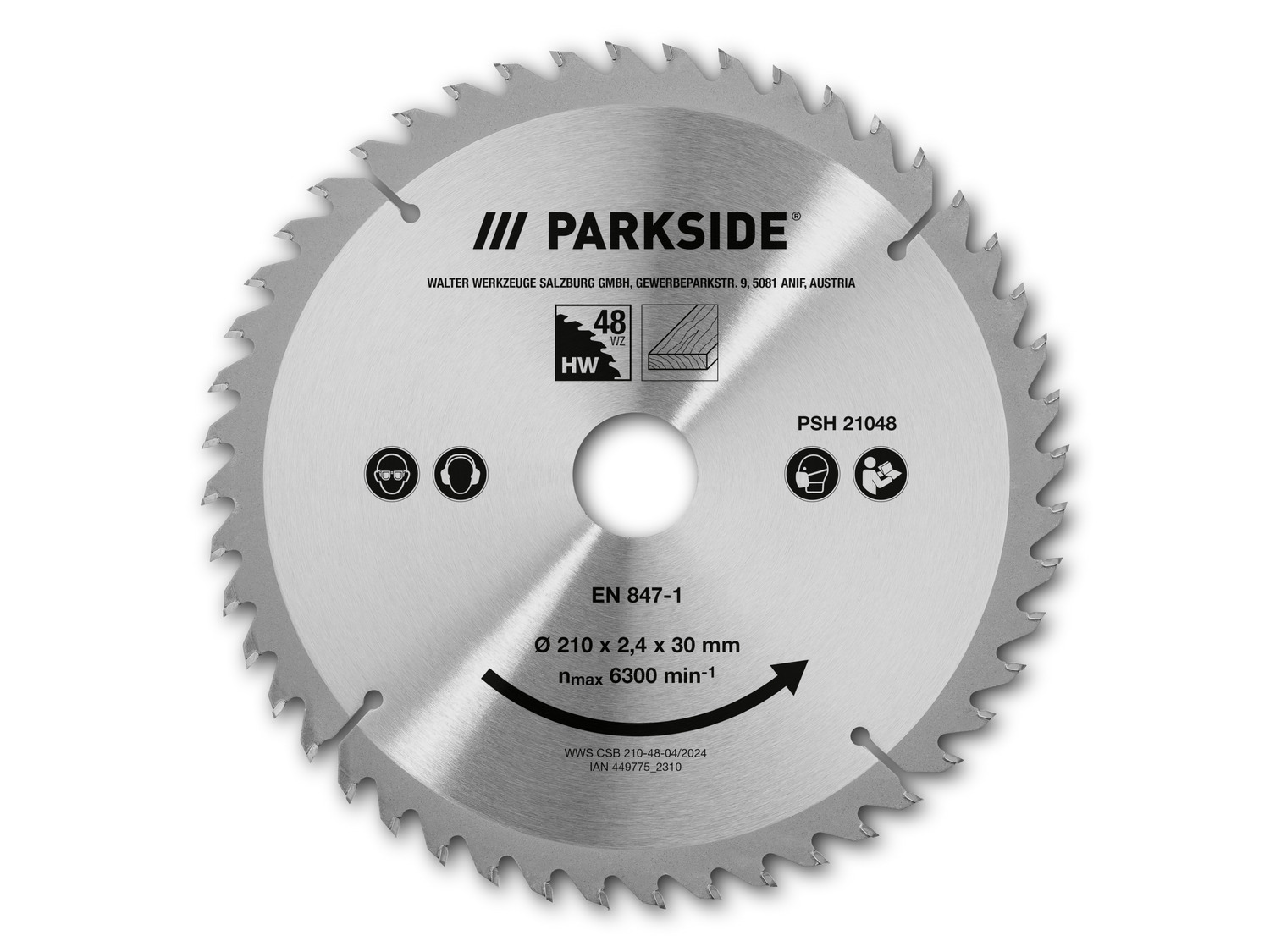 Lame De Scie Circulaire Parkside - Diamètre 160/190/210 Mm - Alésage 30 Mm - Neuf
