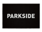 Une étiquette Parkside noire avec des lettres blanches.