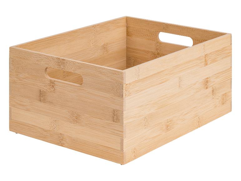 Boîte de rangement en bambou avec poignées découpées
